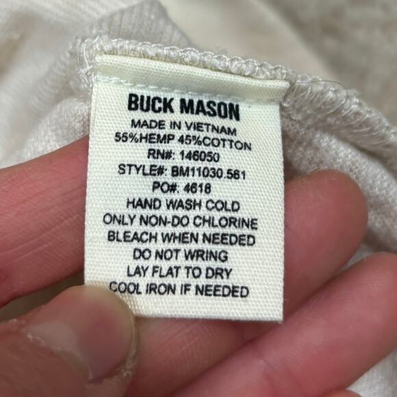 Buck Mason Classic Straight Hem Hemp Cotton Shirt Men's L Minimalist Americana - Picture 7 of 9